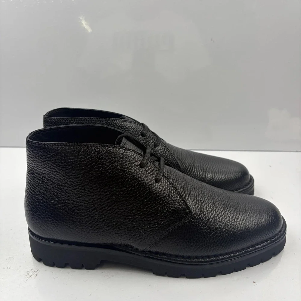 Vince Jerome Boots Mens Size 7 Black Leather Lug Sole Chukka J6928L2001